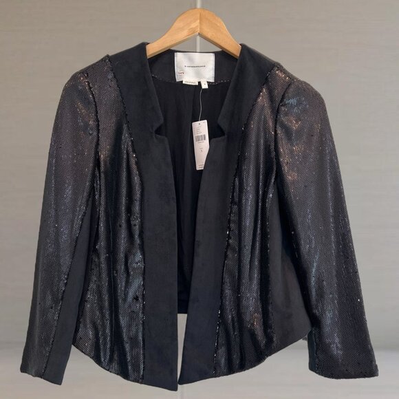 NWT Anthropologie Shonda Norrie Sequin-Embellished Suede Jacket - Picture 3 of 3